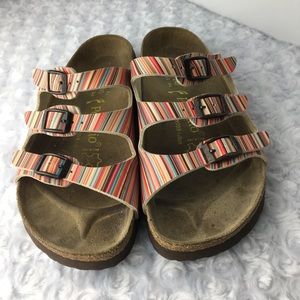 Papillio Birkenstock Striped 3-Buckle Sandals